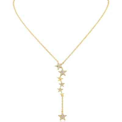 Cz By Kenneth Jay Lane Pavé Star Y-necklace In Gold