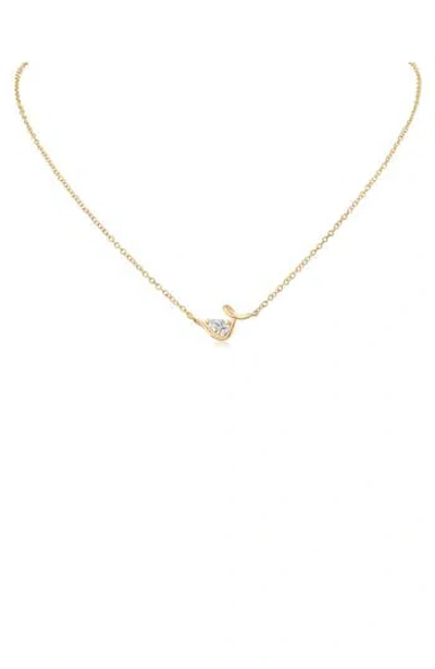 Cz By Kenneth Jay Lane Pear Cubic Zirconia Twirl Chain Necklace In Burgundy