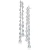 Cz By Kenneth Jay Lane Pear Cut Cubic Zirconia Double Row Drop Earrings In White