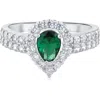 Cz By Kenneth Jay Lane Pear Cut Cubic Zirconia Halo Ring In Multi