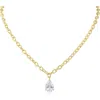 Cz By Kenneth Jay Lane Pear Cut Cubic Zirconia Pendant Necklace In Gold