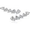 Cz By Kenneth Jay Lane Pear Cut Cz Ear Crawlers In Clear/silver