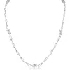 Cz By Kenneth Jay Lane Radiant Cut Cubic Zirconia Station Chain Necklace In Clear Silver