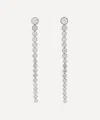 Cz By Kenneth Jay Lane Rhodium-plated Graduated Round Cubic Zirconia Drop Earrings In Rhodium