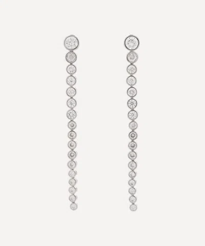 Cz By Kenneth Jay Lane Rhodium-plated Graduated Round Cubic Zirconia Drop Earrings