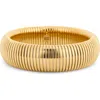 Cz By Kenneth Jay Lane Ribbed Stretch Bracelet In Gold