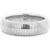 Cz By Kenneth Jay Lane Ribbed Stretch Bracelet In Polished Silver