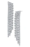 Cz By Kenneth Jay Lane Round & Baguette Cz Fringe Drop Earrings