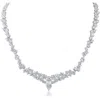 Cz By Kenneth Jay Lane Round & Pear Cz Collar Necklace In Clear/silver