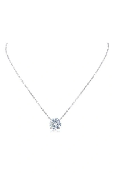 Cz By Kenneth Jay Lane Round Cubic Zirconia Pendant Necklace In Metallic