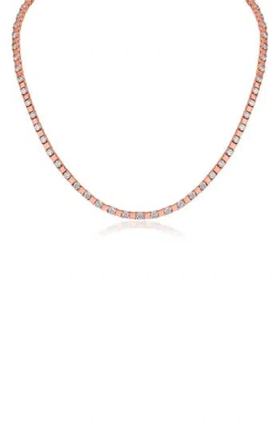 Cz By Kenneth Jay Lane Round Cubic Zirconia Station Tennis Necklace In Gold