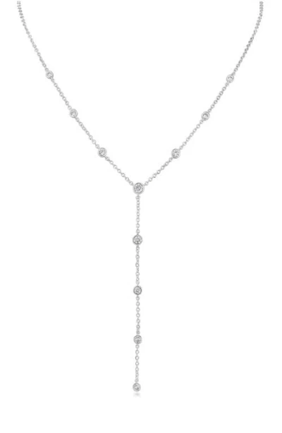 Cz By Kenneth Jay Lane Round Cubic Zirconia Station Y-necklace In Metallic