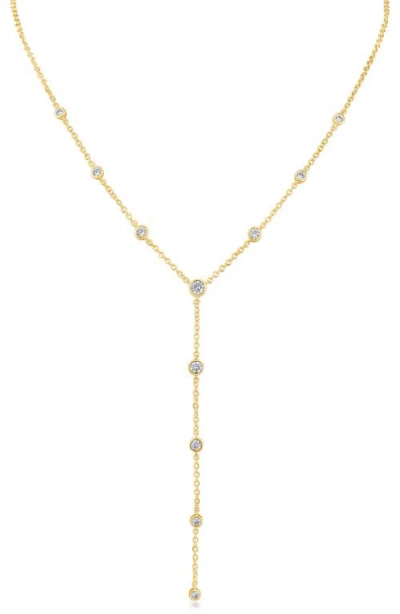 Cz By Kenneth Jay Lane Round Cubic Zirconia Station Y-necklace In Gold