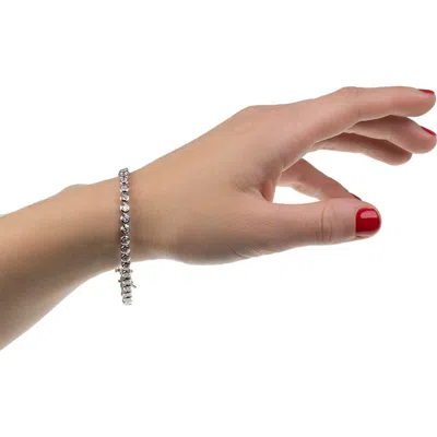 Cz By Kenneth Jay Lane Round Cz Tennis Bracelet In White