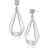 Cz By Kenneth Jay Lane Round Twist Cubic Zirconia Drop Earrings In Metallic