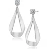 Cz By Kenneth Jay Lane Round Twist Cubic Zirconia Drop Earrings In Silver