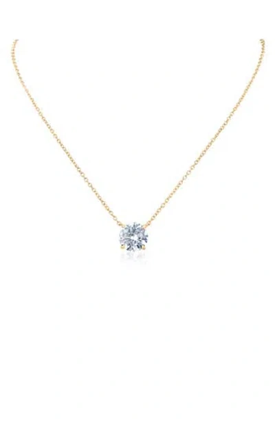 Cz By Kenneth Jay Lane Timeless Cz Pendant Necklace In Neutral