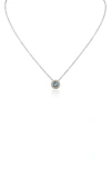 Cz By Kenneth Jay Lane Two-tone Round Cubic Zirconia Halo Pendant Necklace In Metallic