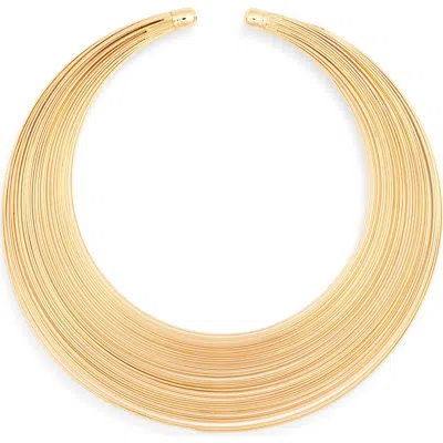 Cz By Kenneth Jay Lane Wire Open Collar Necklace In Gold