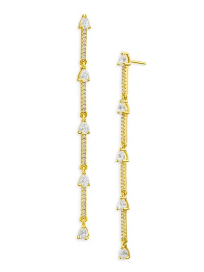 Cz By Kenneth Jay Lane Women's 14k Goldplated & 2 Tcw Cubic Zirconia Pear Drop Earrings In Brass