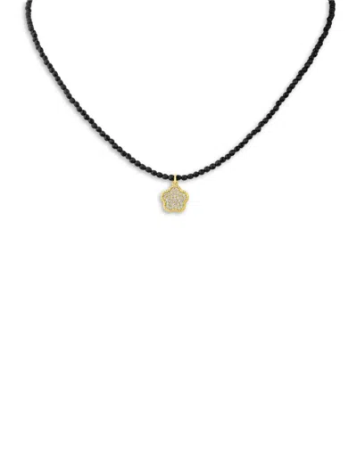 Cz By Kenneth Jay Lane Women's 14k Goldplated & Cubic Zirconia Flower Pendant Necklace In Brass