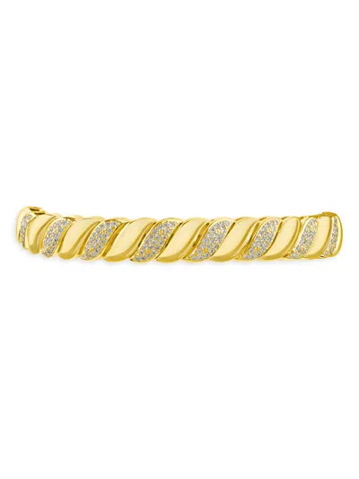 Cz By Kenneth Jay Lane Women's 14k Goldplated & Cubic Zirconia Pave Bracelet In Brass