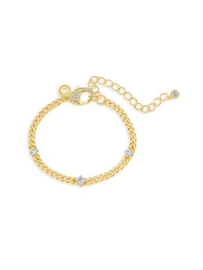 Cz By Kenneth Jay Lane Women's 14k Goldplated & Pavé Cubic Zirconia Chain Bracelet In Brass