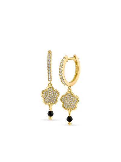 Cz By Kenneth Jay Lane Women's 14k Goldplated & Pavé Cubic Zirconia Flower Drop Earrings