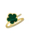 CZ BY KENNETH JAY LANE WOMEN'S LOOK OF REAL 14K GOLDPLATED & CUBIC ZIRCONIA CLOVER RING