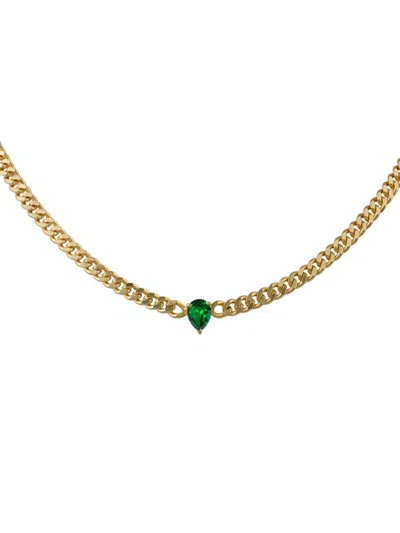 Cz By Kenneth Jay Lane Women's Look Of Real 14k Goldplated & Cubic Zirconia Necklace In Brass