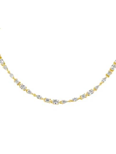 Cz By Kenneth Jay Lane Women's Look Of Real 14k Goldplated & Cubic Zirconia Necklace In Brass