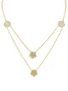 CZ BY KENNETH JAY LANE WOMEN'S LOOK OF REAL 14K GOLDPLATED, MOTHER OF PEARL & CUBIC ZIRCONIA CLOVER NECKLACE