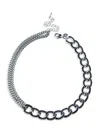 CZ BY KENNETH JAY LANE WOMEN'S LOOK OF REAL RHODIUM PLATED & CUBIC ZIRCONIA CURB CHAIN NECKLACE