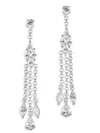 CZ BY KENNETH JAY LANE WOMEN'S LOOK OF REAL RHODIUM PLATED & CUBIC ZIRCONIA FRINGE DANGLE EARRINGS