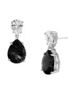 CZ BY KENNETH JAY LANE WOMEN'S LOOK OF REAL RHODIUM PLATED & CUBIC ZIRCONIA PEAR DROP EARRINGS
