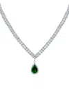 CZ BY KENNETH JAY LANE WOMEN'S LOOK OF REAL RHODIUM PLATED & CUBIC ZIRCONIA PEAR DROP NECKLACE