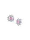 CZ BY KENNETH JAY LANE WOMEN'S LOOK OF REAL RHODIUM PLATED & CUBIC ZIRCONIA STUD EARRINGS