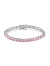 CZ BY KENNETH JAY LANE WOMEN'S LOOK OF REAL RHODIUM PLATED & CUBIC ZIRCONIA TENNIS BRACELET