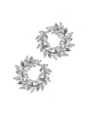 CZ BY KENNETH JAY LANE WOMEN'S LOOK OF REAL RHODIUM PLATED & MARQUISE CUBIC ZIRCONIA CIRCLE EARRINGS