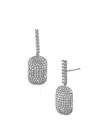 CZ BY KENNETH JAY LANE WOMEN'S LOOK OF REAL RHODIUM PLATED & PAVÉ CUBIC ZIRCONIA DROP EARRINGS