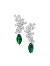 CZ BY KENNETH JAY LANE WOMEN'S RHODIUM PLATED & CUBIC ZIRCONIA CRESCENT DROP EARRINGS