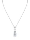 CZ BY KENNETH JAY LANE WOMEN'S RHODIUM PLATED & CUBIC ZIRCONIA DROP PENDANT NECKLACE