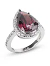 CZ BY KENNETH JAY LANE WOMEN'S RHODIUM PLATED & CUBIC ZIRCONIA RING