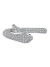 CZ BY KENNETH JAY LANE WOMEN'S RHODIUM PLATED & CUBIC ZIRCONIA SNAKE BANGLE