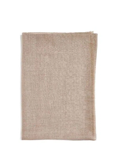 D 4.0 Beige Cashmere Scarf In Brown