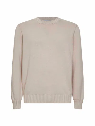 D 4.0 Beige Cotton Knit Crewneck Sweater In Neutral