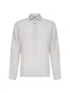 D 4.0 Beige Linen Polo Shirt-like Shirt In Beige