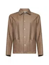D 4.0 Beige Virgin Wool Chore Jacket<br/> In Brown