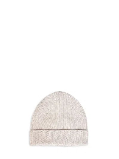D 4.0 Beige Virgin Wool Knit Beanie