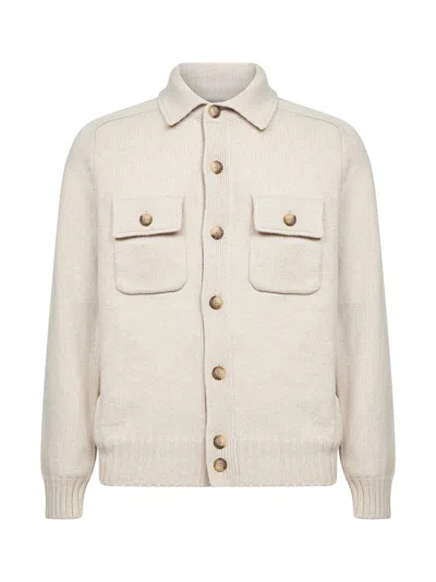 D 4.0 Beige Virgin Wool Knit Jacket